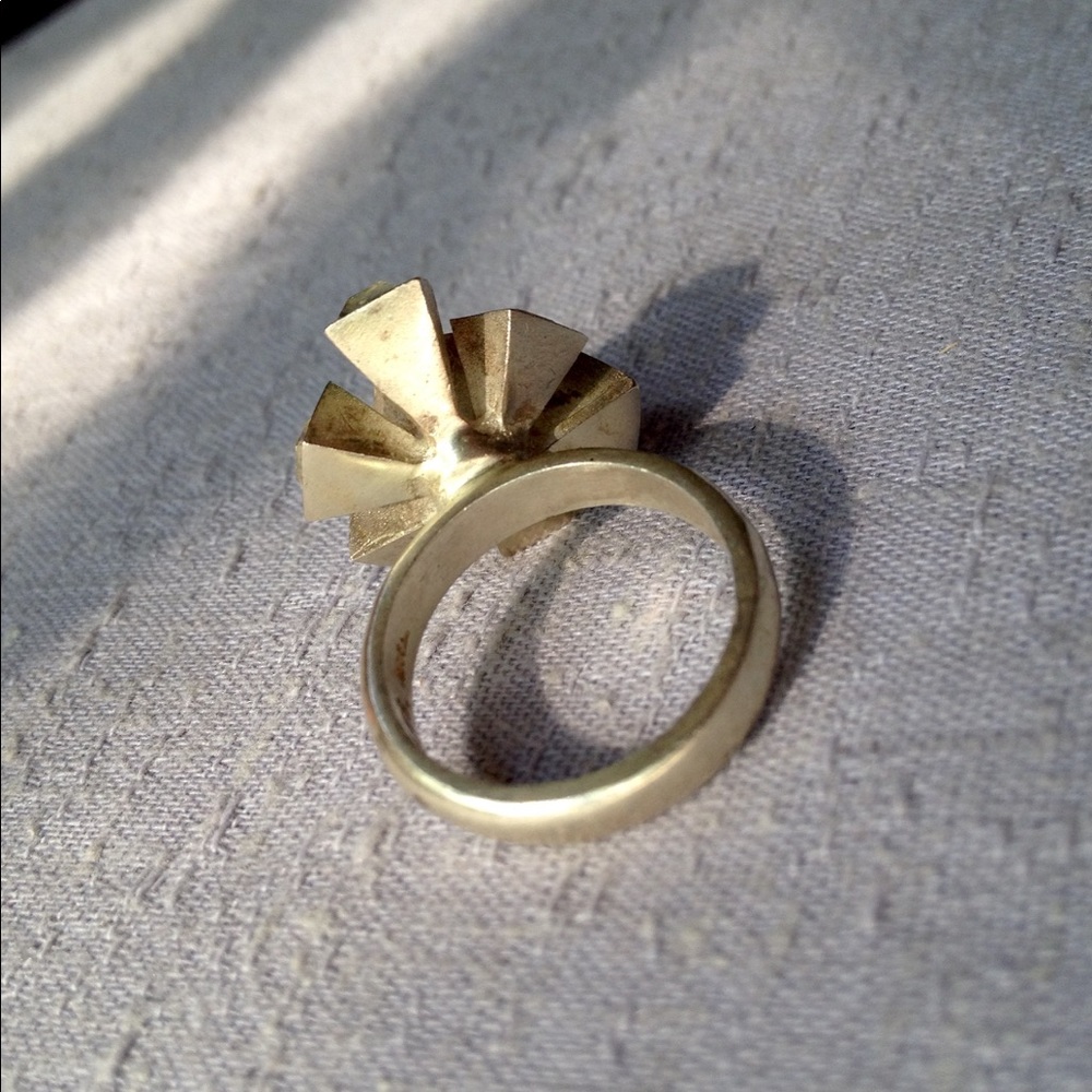 Sterling Atomic Flower Bling Ring - image 5